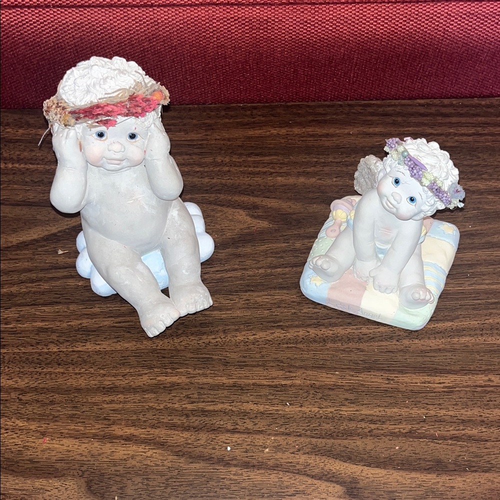 Dreamsicle Charming Cherub Figurines with Floral Hats